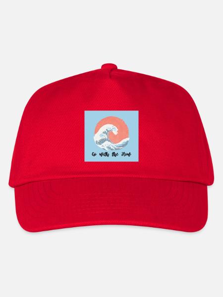 Meereswellen mit Motivationsspruch - Kinder Basecap - Rot