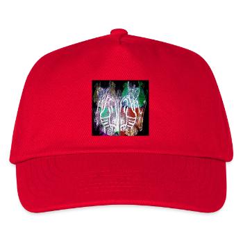 Neon Skeletal Hands Split Art - Kids’ Baseball Cap - red - Front