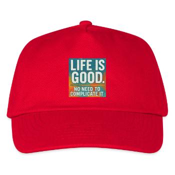 Positives Sagen Das Leben ist gut Einfache Freude - Kinder Basecap - Rot - Vorne