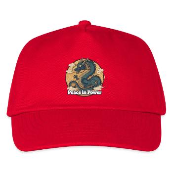 Peace in Power Drache - Kinder Basecap - Rot - Vorne