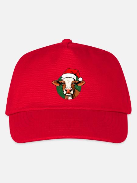 Kühe Weihnachten / Weihnachtsmann Rind - Kinder Basecap - Rot