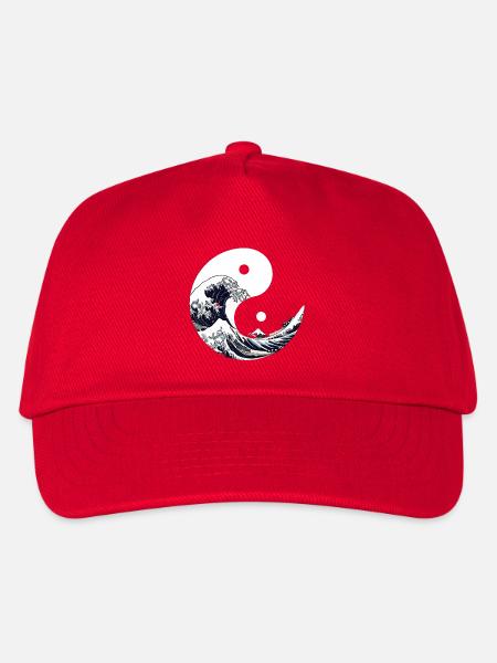 Yin-yang-Welle Kanagawa - Kinder Basecap - Rot