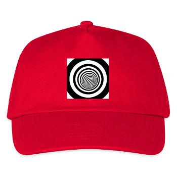Hypnotische schwarz-weiße Spirale - Kinder Basecap - Rot - Vorne