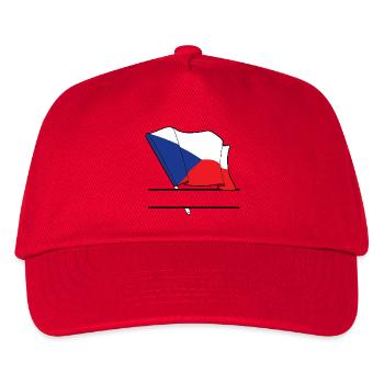TSCHECHISCHE REPUBLIK – Personalisierte Flagge - Kinder Basecap - Rot - Vorne