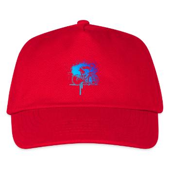 Lustiges Rennrad Motiv - Kinder Basecap - Rot - Vorne