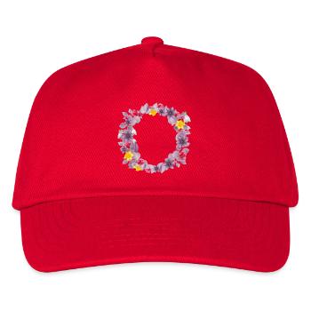 Dusty pink eucalyptus wreath with delicate spring blossoms - Kids’ Baseball Cap - red - Front