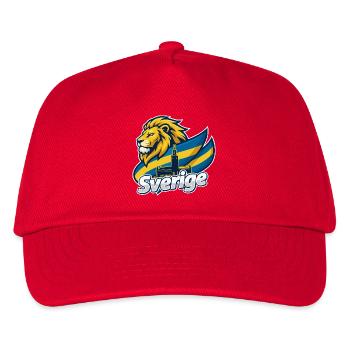 Schwedische Löwenflagge - Kinder Basecap - Rot - Vorne