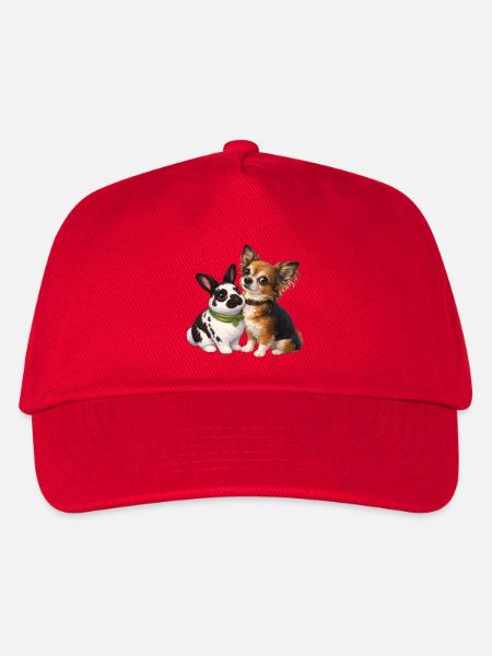 Zwergkanichen Paulinchen und Chihuahua Dexter - Kinder Basecap - Rot