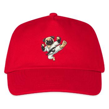Mops Karate Kick Selbstverteidigung Kampfsport - Kinder Basecap - Rot - Vorne