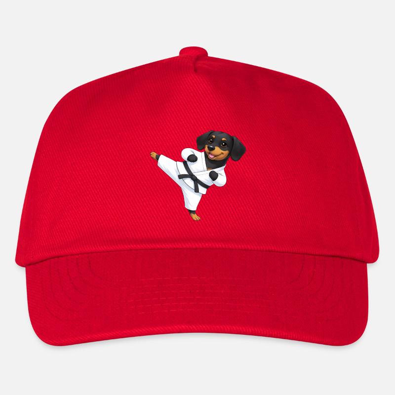 Süßer Rottweiler Dackel Karate Cartoon Kampfsport - Kinder Basecap - Rot