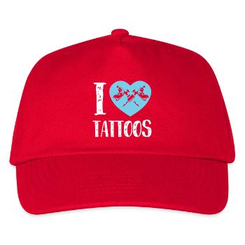J’adore le design de l’artiste à l’encre de cœur bleu des tatouages - Casquette de baseball Enfant - rouge - Devant