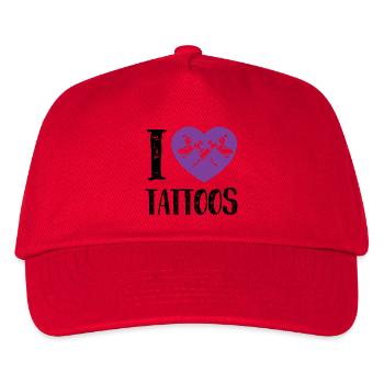J’adore les tatouages Purple Heart Ink Design - Casquette de baseball Enfant - rouge - Devant