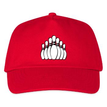 Kegeln Bowling Pins Kegel - Kinder Basecap - Rot - Vorne