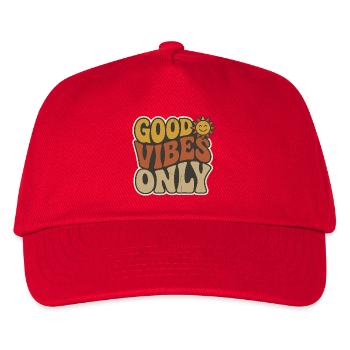  Retro 70s Smiling Sun | Vintage Aesthetic Typogra - Kids’ Baseball Cap - red - Front