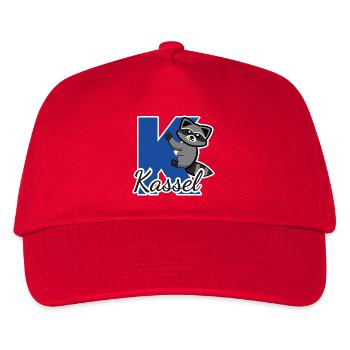 Kassel Waschbär klettert am Buchstaben K - Kinder Basecap - Rot - Vorne