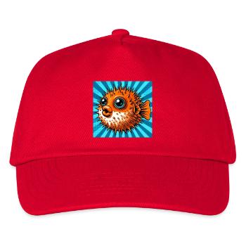 Kugelfisch - Kinder Basecap - Rot - Vorne