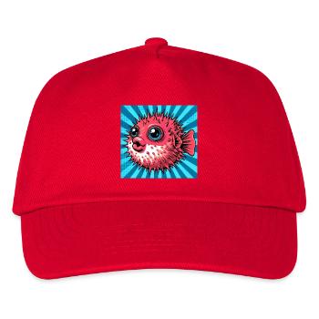 Kugelfisch - Kinder Basecap - Rot - Vorne