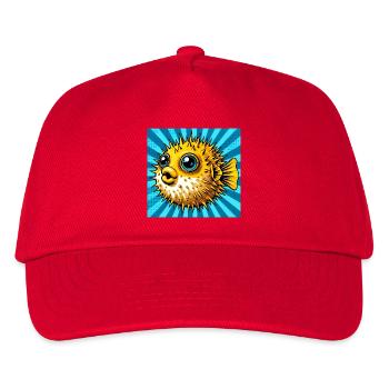 Kugelfisch - Kinder Basecap - Rot - Vorne