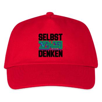 Selbst denken = Eigenständigkeit - Kinder Basecap - Rot - Vorne