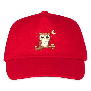 Nächtliche Eulenfreund - Kinder Basecap - Rot - Vorne