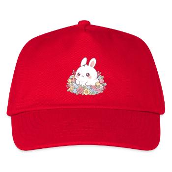 Rabbit with flowers - Kids’ Baseball Cap - red - Front