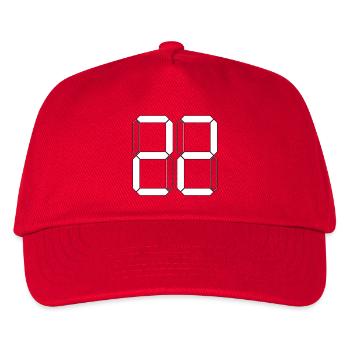 NUMBER 22 Twenty-Two Gift Digital - Kids’ Baseball Cap - red - Front