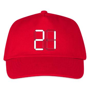 NUMBER 21 Twenty-One Gift Digital - Kids’ Baseball Cap - red - Front