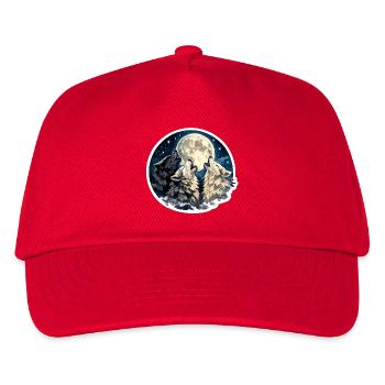 Triadenwolf im Mondlicht - Kinder Basecap - Rot - Vorne