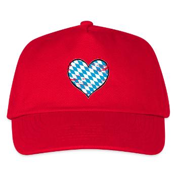 Bayern Herzflagge used - Kinder Basecap - Rot - Vorne
