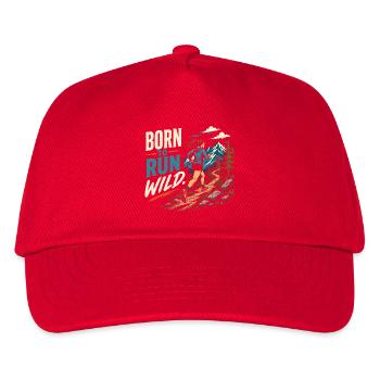 Trail Running - Born to Run Wild  - Kids’ Baseball Cap - red - Front