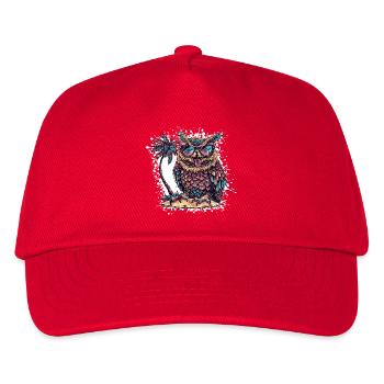 Eule Sommer Comic - Kinder Basecap - Rot - Vorne