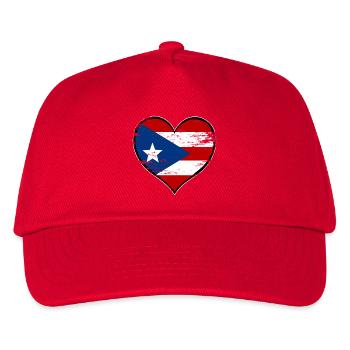 Puerto Rico heart flag used - Kids’ Baseball Cap - red - Front