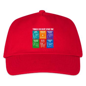 Choses drôles que je fais pendant mon temps libre en dessinant de l’art - Casquette de baseball Enfant - rouge - Devant