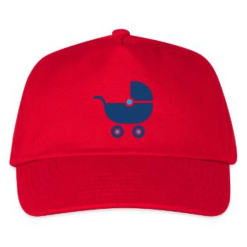 Icône unie de poussette pour bébé Symbole de voyage de poussette pour bébé - Casquette de baseball Enfant - rouge - Devant