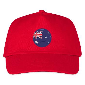 AUSTRALIENS FLAGGE AUF EINEM FUSSBALL - Kinder Basecap - Rot - Vorne