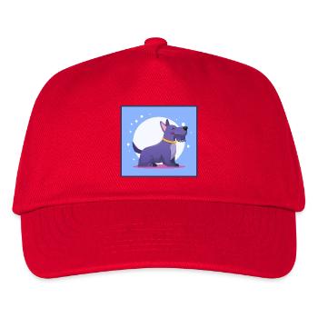 Lila Scottish-Terrier (Comic) - Kinder Basecap - Rot - Vorne