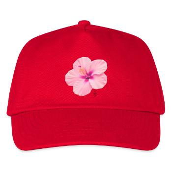 Intensiver blassrosa Hibiskus - Kinder Basecap - Rot - Vorne