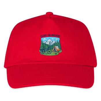 Escape the Pavement Bike Camping Vector - Kids’ Baseball Cap - red - Front