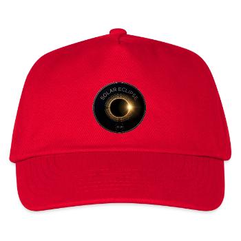 Total Solar Eclipse 2026 Golden Ring Medal Design - Kids’ Baseball Cap - red - Front