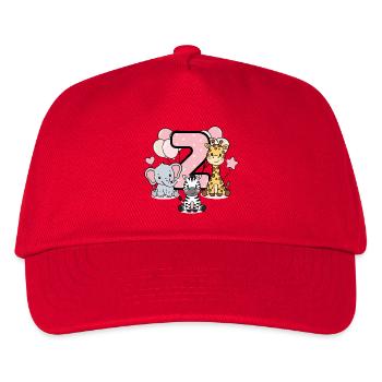 Tierisch Sieben Trend - Kinder Basecap - Rot - Vorne