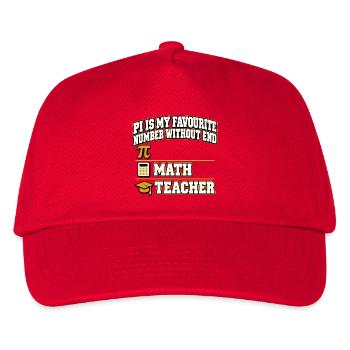 Pi Is My Favourite Number Without End Mathelehrer - Kinder Basecap - Rot - Vorne