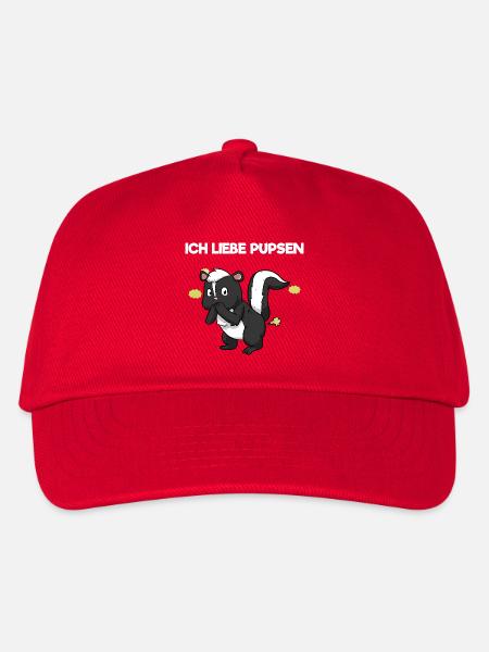 Ich Liebe Pupsen Stinktier Lustig Furzen Spruch - Kinder Basecap - Rot