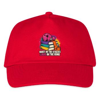 Kampfgeist im Bücherstapel - Kinder Basecap - Rot - Vorne