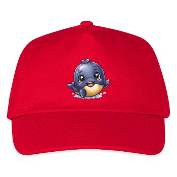 Kuschelbaby Wal im Wasserspiel - Kinder Basecap - Rot - Vorne