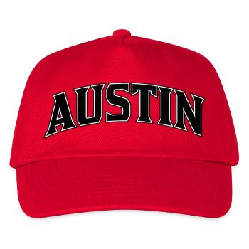 AUSTIN Arc Schriftzug Print - Kinder Basecap - Rot - Vorne