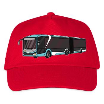 Bus, Schulbus, Busfahrer - Kinder Basecap - Rot - Vorne