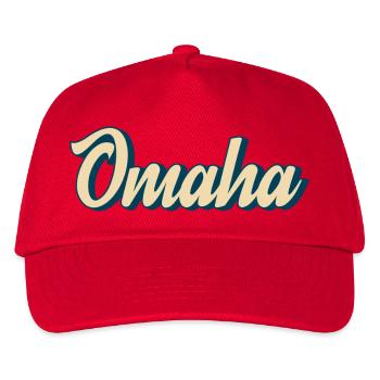 Omaha Script Retro - Kinder Basecap - Rot - Vorne