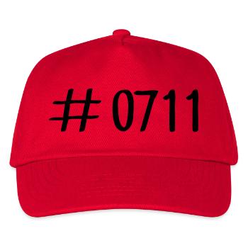 #0711 Hashtag 0711 Vorwahl Stuttgart Neckar - Kinder Basecap - Rot - Vorne