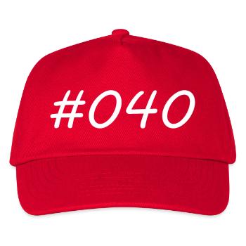 #040 - 040 - Vorwahl - Hamburg - Elbe - Alster - Kinder Basecap - Rot - Vorne