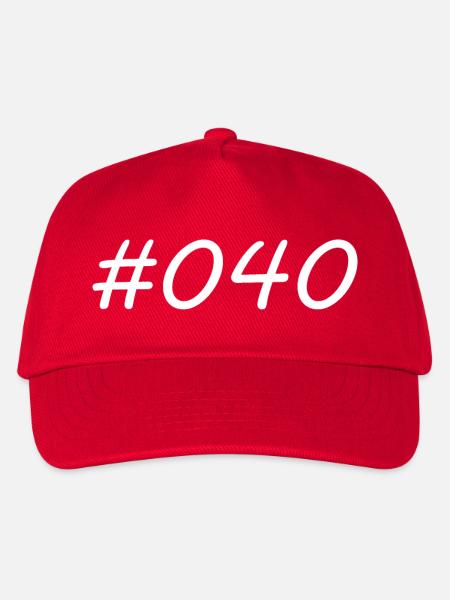 #040 - 040 - Vorwahl - Hamburg - Elbe - Alster - Kinder Basecap - Rot